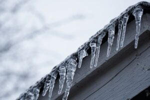 ice on a roof